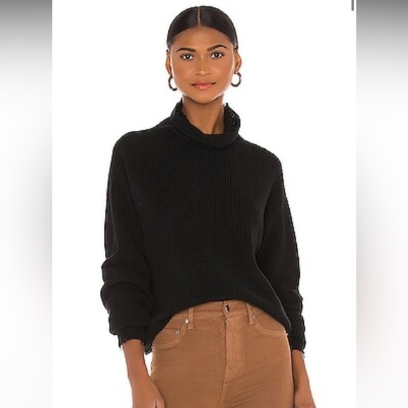 pistola Sweaters - Pistola Revolve Brandy Turtleneck in Jet Black Cotton M